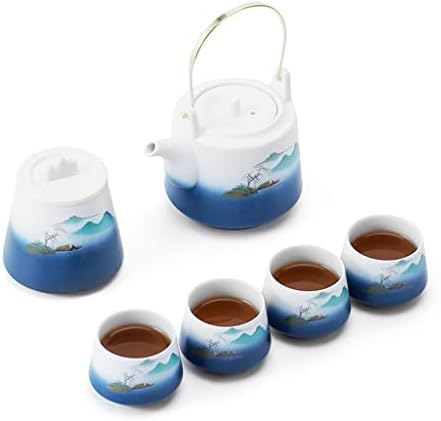 CXDTBH Shanshui Emelő Nyaláb Füvet Kung Fu Tea Set Pot Négy Csésze Doboz Készlet