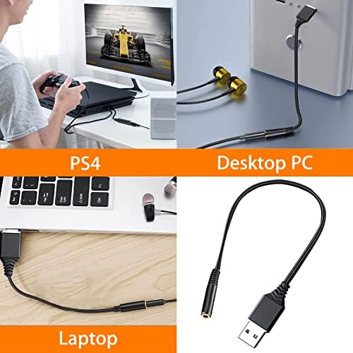USB 3,5 mm Jack Audio Adapter, USB-Audio Jack Adapter, Fülhallgató, USB, 3,5 mm-es TRRS 4-Pólusú Női, Külső Sztereó hangkártya,