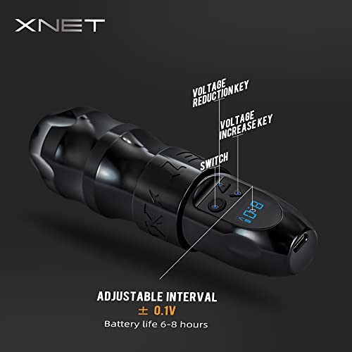 Xnet Titán Vezeték nélküli Tetováló Gép 20db, X-RAY 12 Standard 3RL Tetoválás Patron Tű
