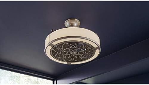 Windara 22. LED Beltéri/Fedett Kerti matt Nikkel Mennyezeti Ventilátor, Fény Kit Távirányító