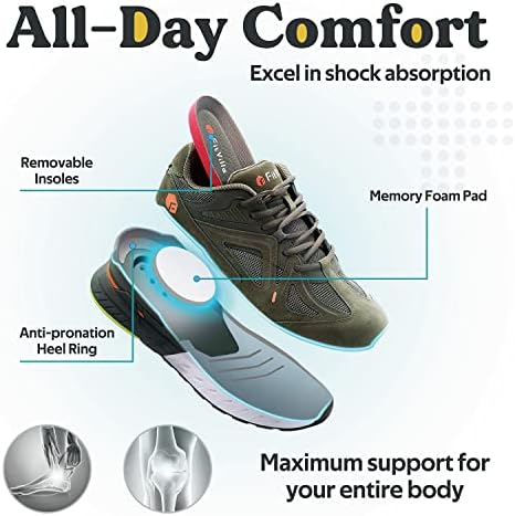 FitVille Extra Széles Gyaloglás Férfi Cipők Széles Szélesség Cipők a lúdtalp Arch Alkalmas Sarok Fájdalom - Rebound Core