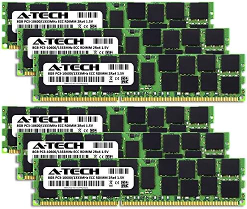 Egy-Tech 48GB (6 x 8GB) DDR3 1333 MHz-es PC3-10600R ECC RDIMM 2Rx4 1,5 V ECC Regisztrált DIMM 240-Pin Server & Munkaállomás