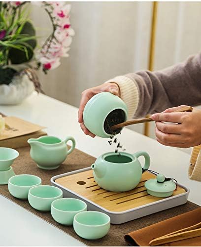 Hoobar® Kerámia kung-fu Tea Set,Hordozható Utazási teáskészlet a Teáskannát,a Porcelán -, Tea -, Tartály -, Tea -, Tölcsér,Tisztességes