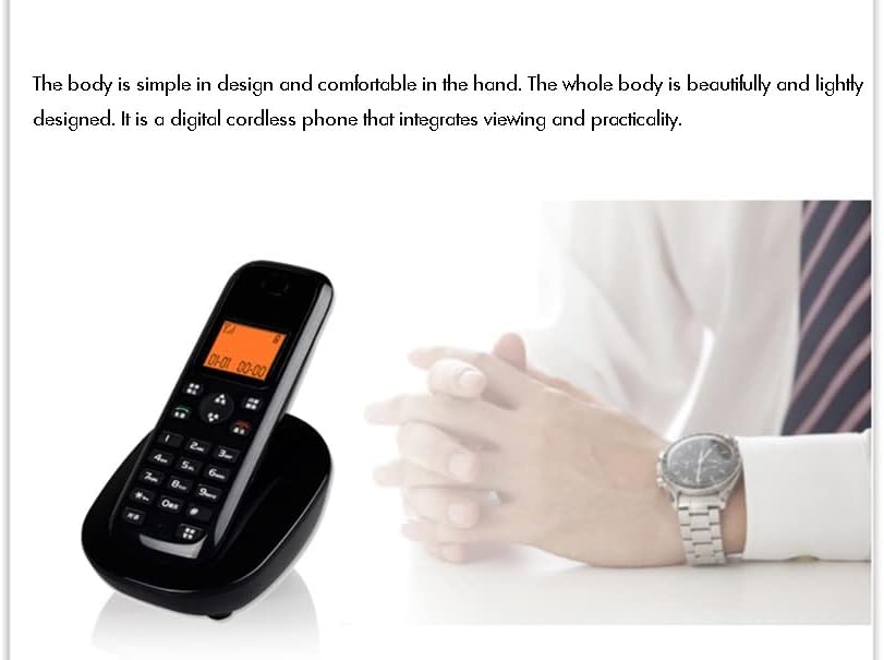 HOUKAI 1 Készülék Vezeték nélküli Telefon Üzenetrögzítő Rendszer, Hívófél-AZONOSÍTÓ, Narancssárga Háttérvilágítású LCD, Világító