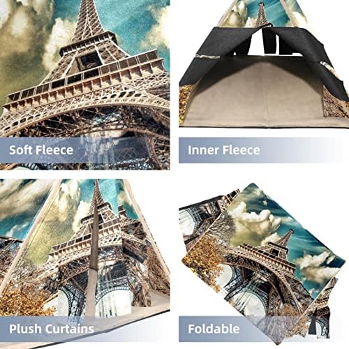 RATGDN Kis Pet Rejtekhely Csodálatos Street View a Párizsi Eiffel-Torony, valamint a Téli Növényzet Hörcsög Ház tengerimalac
