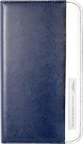 Az Aston Martin Racing Mobiltelefon Bőrtok - Kiskereskedelmi Csomagolás - Mély Kék/Fehér