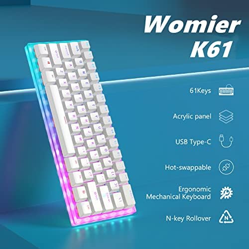 XVX Womier K61 60% - Os Mechanikus Billentyűzet Fehér Puding Keycaps