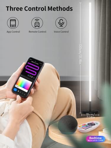 Sepite RGBW állólámpa Szín Változik, 360° Megvilágítási Sarokban állólámpa App/Távirányító, 16 Millió Szín, 300+ Jelenet
