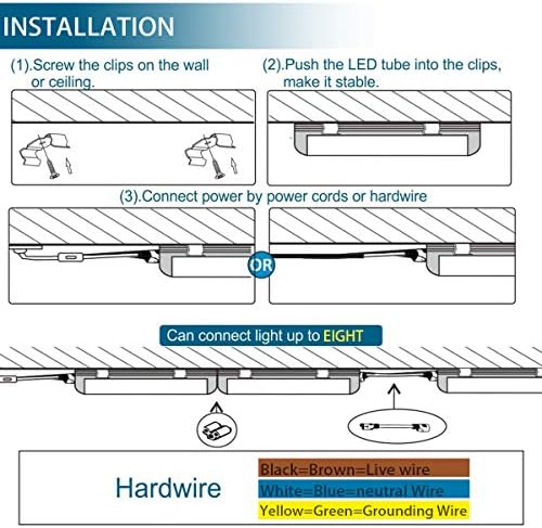 (Csomag 8) Barrina T5 LED Integrált Egységes Lámpatest, 4FT, 2200lm, 6500K (Szuper Fényes Fehér), 20W, Közüzemi Bolt Fény,