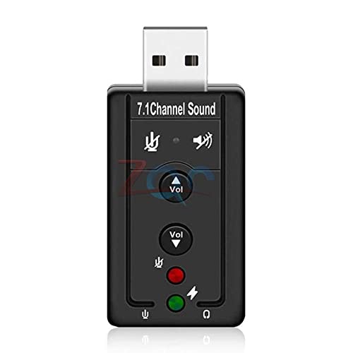 A 7.1 Csatornás USB-s Külső hangkártya Audio Adapter USB 2.0, 3,5 mm-es Jack Csatlakozás Mikrofon Fejhallgató Windows Mac