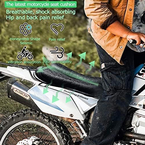 Lwuckbarrt Összecsukható Motorkerékpár Gél Párna Univerzális Motorkerékpár Üléspárna 3D Honeycomb Sokk-Elnyelő Lélegző Ülés